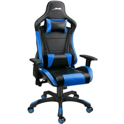 Leopard Gaming Chair, High Back PU Leather Office Chair, Adjustable Video Gaming Chairs, Swivel Racing Chair With Adjustable Armrest (Black/Blue)