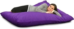 ULTIMATE SACK Ultimate Pillow: Giant Foam-Filled Furniture - Machine Washable Covers, Double Stitched Seams, Durable Inner Liner, And 100% Virgin Foam. Giant Pillow. (Purple, Suede) -Amazon Basics Furniture Shop 411W7C0EKbL. AC