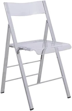 LeisureMod Milden Modern Acrylic Folding Chairs (Clear) -Amazon Basics Furniture Shop 411fB2J2zuL. AC