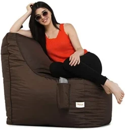 SATTVA 5ft Triangle Bean Bag For Adults - Big Bean Bag Covers Only (No Filling), Love Sack Bean Bag Oversized, All Weather Water Resistant Ultra Soft Zipper, For Dorm & Family Room (Green) -Amazon Basics Furniture Shop 411iN8dNsGL. AC