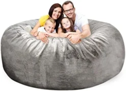 HWIVGKU Bean Bag Chairs, Giant Bean Bag Chair For Adults, 4ftbean Bag CoverComfyBean Bag Bed (No Filler, Cover Only) Fluffy Lazy Sofa (Light Grey), 4ft(120 * 65cm) -Amazon Basics Furniture Shop 41213b3sAlL. AC