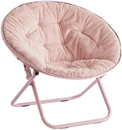 Urban Shop Faux Fur Saucer Chair With Metal Frame, One Size, Blush -Amazon Basics Furniture Shop 412JfCEREgL. AC