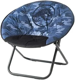 Idea Nuova Jurassic World Plush Folding Saucer™ Chair With 32" Folding And Metal Frame For Kids,Teens,Adults -Amazon Basics Furniture Shop 412XDd SESL. AC
