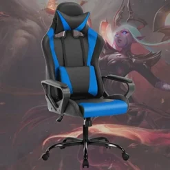 PC Gaming Chair Office Chair Racing Desk Chair With Lumbar Support Arms Headrest Massage High Back PU Leather Ergonomic Computer Chair Rolling Adjustable Swivel Chair For Women Men Adult, Camo -Amazon Basics Furniture Shop 412f6f1mUHL. AC