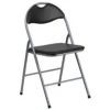Flash Furniture 4 Pack HERCULES Series Black Vinyl Metal Folding Chair With Carrying Handle