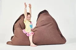 Room & Bloom Bag ONLY - No Filling 'New Model' Super Bean Bags (6ft X 4.5ft) Beautiful Faux Linen Fabric Giant Bean Bag Chair For Adults For Kids For The Whole Family Large Chairs Bags Big Large XL -Amazon Basics Furniture Shop 413Rjjps7VS