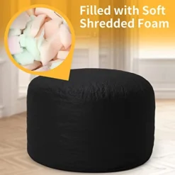 4 Foot Bean Bag Chair Memory Foam Big Bean Bag For Adults Big Sofa With Fluffy Removable Microfiber Cover Black 4' -Amazon Basics Furniture Shop 413SDlM2yVL