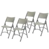 OEF Furnishings (4 Pack Heavy Duty Indoor/Outdoor Plastic Folding Chair, Light Grey