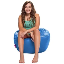 Posh Creations 100in Round Classic Kids Childrens Bean Bag, Big Chair For Boys And Girls, Large, Royal Blue
