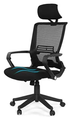 ErgoHQ ImpecGear Mesh Back/Fabric Seats W/Black Frame Easy Folding Fold Out Chairs (Kairo Black With Headrest)
