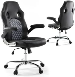 Gaming Chair, Home Office Computer Chair PU Leather Ergonomic Racing Desk Chair Adjustable Height Mid Back Executive Task Chair With Lumbar Support And Flip Up Armrest, Rocking Swivel Comfty Cushion 21 Gaming Chair, Home Office Computer Chair PU Leather Ergonomic Racing Desk Chair Adjustable Height Mid Back Executive Task Chair With Lumbar Support And Flip Up Armrest, Rocking Swivel Comfty Cushion -Amazon Basics Furniture Shop 415i8P2xL. AC