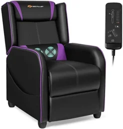Goplus Massage Gaming Recliner Chair, Racing Style PU Leather Single Recliner Sofa With Footrest, Adjustable Modern Living Room Recliners, Ergonomic Home Theater Recliner Seat -Amazon Basics Furniture Shop 416 J1nYZVL. AC