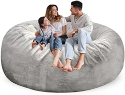 HWIVGKU Bean Bag Chairs, Giant Bean Bag Chair For Adults, 4ftbean Bag CoverComfyBean Bag Bed (No Filler, Cover Only) Fluffy Lazy Sofa (Light Grey), 4ft(120 * 65cm) -Amazon Basics Furniture Shop 416YkN3WuDL. AC
