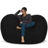 Chill Sack Bean Bag Chair: Huge 6' Memory Foam Furniture Bag And Large Lounger - Big Sofa With Soft Micro Fiber Cover - Black