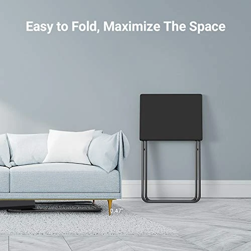 AMERIERGO Folding Table - No Assembly Required TV Tray For Eating On The Couch, Stable Dinner Foldable Table, Snack Coffee End Table Small Table Easy Storage For Living Room & Bedroom 5 AMERIERGO Folding Table - No Assembly Required TV Tray For Eating On The Couch, Stable Dinner Foldable Table, Snack Coffee End Table Small Table Easy Storage For Living Room & Bedroom - Image 5