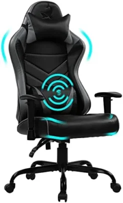 Blue Whale Massage Gaming Chair Desk Office Chair Ergonomic High Back Racing Computer Chair With Headrest And Lumbar Support Backrest, Seat Height Adjustable Swivel Chair(Black) -Amazon Basics Furniture Shop 4171MK nwNL. AC