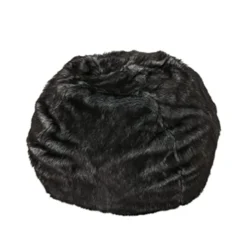 Christopher Knight Home Glendon Modern 3 Foot Faux Fur Bean Bag Cover (Only Skin), Black And White