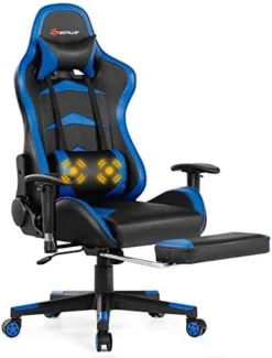 Goplus Massage Gaming Chair, Reclining Backrest, Handrails And Seat Height Adjustment Racing Computer Office Chair, High Back Ergonomic PU Leather Swivel PC Game Chair With Footrest 12 Goplus Massage Gaming Chair, Reclining Backrest, Handrails And Seat Height Adjustment Racing Computer Office Chair, High Back Ergonomic PU Leather Swivel PC Game Chair With Footrest -Amazon Basics Furniture Shop 417MM6XNMLL. AC