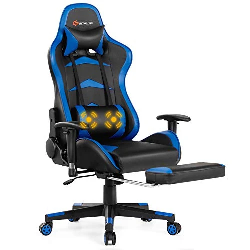 Goplus Massage Gaming Chair, Reclining Backrest, Handrails And Seat Height Adjustment Racing Computer Office Chair, High Back Ergonomic PU Leather Swivel PC Game Chair With Footrest 1 Goplus Massage Gaming Chair, Reclining Backrest, Handrails And Seat Height Adjustment Racing Computer Office Chair, High Back Ergonomic PU Leather Swivel PC Game Chair With Footrest