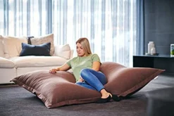 Room & Bloom Bag ONLY - No Filling 'New Model' Super Bean Bags (6ft X 4.5ft) Beautiful Faux Linen Fabric Giant Bean Bag Chair For Adults For Kids For The Whole Family Large Chairs Bags Big Large XL -Amazon Basics Furniture Shop 417kV8QAWsS