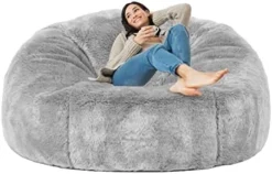 Taotique Giant Bean Bag Chair Cover(Cover Only, No Filler) Soft Faux RH Fur Sofa Bed Cover Washable Bean Bag Couch Cover For Adult And Kids With Liner -Amazon Basics Furniture Shop 417qtj3eETL. AC