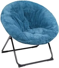 Ubon Cozy Chair Faux Fur Saucer Chair Oversized Folding Papasan Chair Comfy Moon Chair For Bedroom Living Room-Blue -Amazon Basics Furniture Shop 417yY7BU7OL. AC