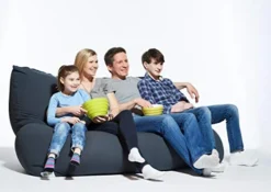 Yogibo Double Oversized Bean Bag Chair, Beanbag Bed With A Washable Outer Cover, Cozy Sofa For Gaming, Reading, And Relaxing, Filled With Soft Mini Beads, Dark Gray