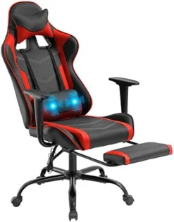 Vnewone Computer Gaming Chair Office PC Ergonomic Home Executive Desk Racing Rolling Swivel Task Adjustable High-Back PU Leather With Lumbar Support Footrest Headrest Armrest Massager, White 10 Vnewone Computer Gaming Chair Office PC Ergonomic Home Executive Desk Racing Rolling Swivel Task Adjustable High-Back PU Leather With Lumbar Support Footrest Headrest Armrest Massager, White -Amazon Basics Furniture Shop 418cJCaMAKL. AC