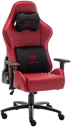 Resiova Gaming Chair Computer Office Gamer Chair With Lumbar Rest And Headrest Support,350lb Weight Capacity Metal Base Racing Style Pu Leather Ergonomic Desk Pc Chair… 27 Resiova Gaming Chair Computer Office Gamer Chair With Lumbar Rest And Headrest Support,350lb Weight Capacity Metal Base Racing Style Pu Leather Ergonomic Desk Pc Chair… -Amazon Basics Furniture Shop 418gbSNLRlL. AC
