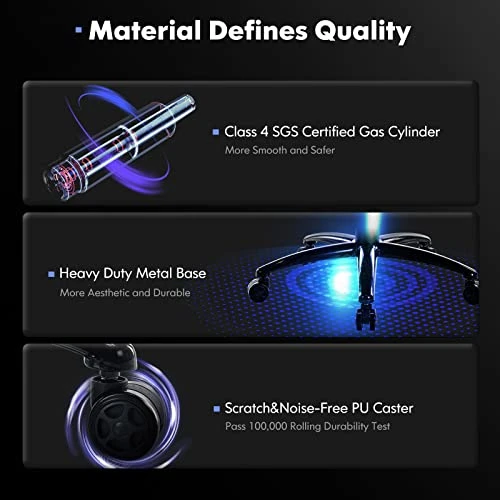 COLAMY 1325 Gaming Chair, Black 4 COLAMY 1325 Gaming Chair, Black - Image 4