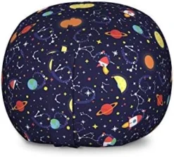 Ambesonne Nautical Storage Toy Bag Chair, Frock Of Frolicking Sharks And Fish Herds Diving Wildlife Exotic Deep Sea Ocean, Stuffed Animal Organizer Washable Bag, Small Size, Blue -Amazon Basics Furniture Shop 4190zU7OlrL. AC