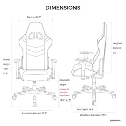 DXRacer P Series Gaming Chair, Premium PVC Leather Racing Style Office Computer Seat Recliner With Ergonomic Headrest And Lumbar Support, Black 15 DXRacer P Series Gaming Chair, Premium PVC Leather Racing Style Office Computer Seat Recliner With Ergonomic Headrest And Lumbar Support, Black -Amazon Basics Furniture Shop 419KZQhQ7nS