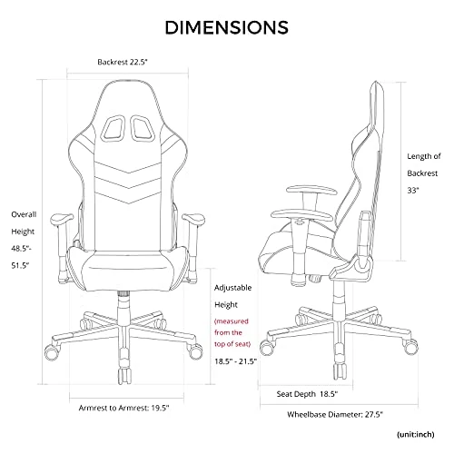 DXRacer P Series Gaming Chair, Premium PVC Leather Racing Style Office Computer Seat Recliner With Ergonomic Headrest And Lumbar Support, Black 5 DXRacer P Series Gaming Chair, Premium PVC Leather Racing Style Office Computer Seat Recliner With Ergonomic Headrest And Lumbar Support, Black - Image 5