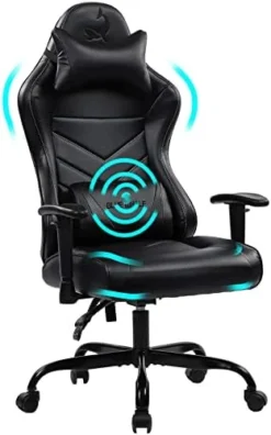 Blue Whale Massage Gaming Chair Desk Office Chair Ergonomic High Back Racing Computer Chair With Headrest And Lumbar Support Backrest, Seat Height Adjustable Swivel Chair(Black) -Amazon Basics Furniture Shop 419PwrUEF5L. AC