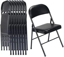 Karl Home 4 Pack Black Folding Chairs With Padded Seats For Outdoor & Indoor, Portable Stackable Commercial Seat With Steel Frame For Events Office Wedding Party, 330lbs Capacity 15 Karl Home 4 Pack Black Folding Chairs With Padded Seats For Outdoor & Indoor, Portable Stackable Commercial Seat With Steel Frame For Events Office Wedding Party, 330lbs Capacity -Amazon Basics Furniture Shop 419UBtx7K7L. AC