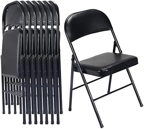 Karl Home 4 Pack Black Folding Chairs With Padded Seats For Outdoor & Indoor, Portable Stackable Commercial Seat With Steel Frame For Events Office Wedding Party, 330lbs Capacity 8 Karl Home 4 Pack Black Folding Chairs With Padded Seats For Outdoor & Indoor, Portable Stackable Commercial Seat With Steel Frame For Events Office Wedding Party, 330lbs Capacity - Image 8