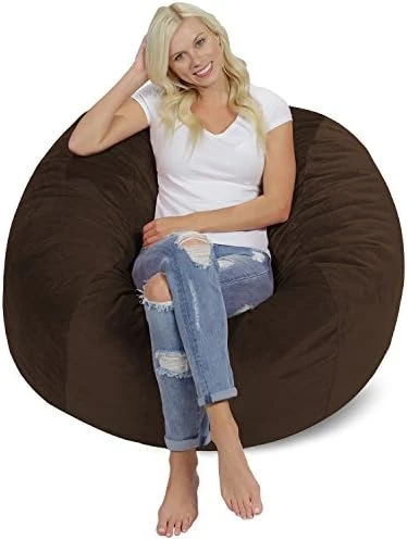 Chill Sack Bean Bag Chair: Giant 4' Memory Foam Furniture Bean Bag - Big Sofa With Soft Micro Fiber Cover - Navy 9 Chill Sack Bean Bag Chair: Giant 4' Memory Foam Furniture Bean Bag - Big Sofa With Soft Micro Fiber Cover - Navy - Image 9