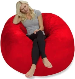 Chill Sack Bean Bag Chair: Giant 5' Memory Foam Furniture Bean Bag - Big Sofa With Soft Faux Linen Cover, Soft Faux Linen - Black -Amazon Basics Furniture Shop 419bIoQ1tqL. AC
