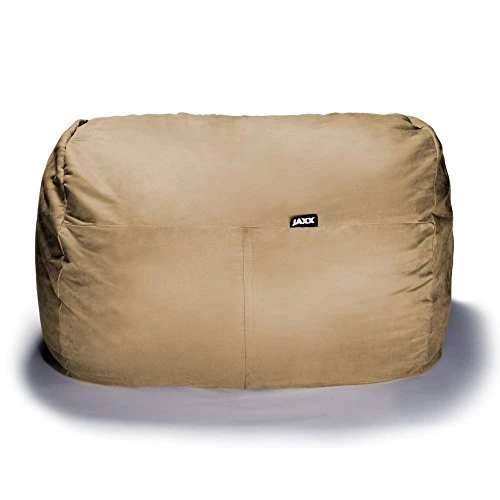 Jaxx 5.5 Foot Bean Bag Loveseat, Camel 2 Jaxx 5.5 Foot Bean Bag Loveseat, Camel - Image 2