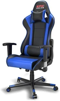 Epic Racing Professional Gaming Chair With Adjustable Height, Full Recline And Headrest/Lumbar Support (Blue) -Amazon Basics Furniture Shop 419h0qui1TL. AC