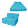 D&D Futon Furniture Turquoise Sleeper Chair Folding Foam Bed Sized 70 X 32 X 6, Studio Guest Foldable Chair Beds, Foam Sofa, Couch, High Density Foam 1.8 Pounds.