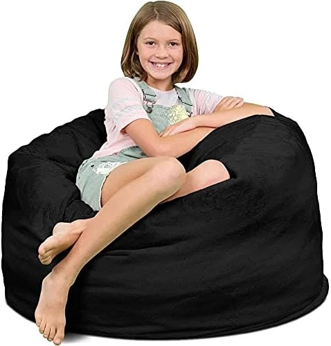 ULTIMATE SACK 3000 (3 Ft.) Bean Bag Chair Cover In Multiple Colors: Cover ONLY. (3000, Black Suede) 11 ULTIMATE SACK 3000 (3 Ft.) Bean Bag Chair Cover In Multiple Colors: Cover ONLY. (3000, Black Suede) - Image 11