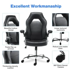 Gaming Chair - Ergonomic Office Chair Desk Chair With Flip-up Armrest And Height Adjustable Splicing PU Leather Computer Chair For Adults 15 Gaming Chair - Ergonomic Office Chair Desk Chair With Flip-up Armrest And Height Adjustable Splicing PU Leather Computer Chair For Adults -Amazon Basics Furniture Shop 41AN4qAsP9L