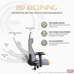 Marvel Eternals Gaming Chair Desk Office Computer Racing Chairs - Adults Gamer Ergonomic Game Reclining High Back Support Racer Leather (Thena) 11 Marvel Eternals Gaming Chair Desk Office Computer Racing Chairs - Adults Gamer Ergonomic Game Reclining High Back Support Racer Leather (Thena) -Amazon Basics Furniture Shop 41AOLEQ6Y2L