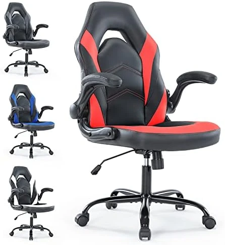 Gaming Chair - Ergonomic Office Chair Desk Chair With Flip-up Armrest And Height Adjustable Splicing PU Leather Computer Chair For Adults 13 Gaming Chair - Ergonomic Office Chair Desk Chair With Flip-up Armrest And Height Adjustable Splicing PU Leather Computer Chair For Adults - Image 13