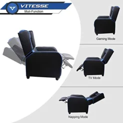 Vitesse Gaming Recliner Chair Racing Style Single Ergonomic Lounge Sofa Modern PU Leather Reclining Home Theater Seat For Living Gaming Room (Blue) -Amazon Basics Furniture Shop 41AnZNxd4IL