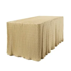 6 Foot Folding Table Cloth Gold 30x72x29