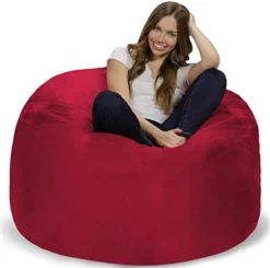 Chill Sack Bean Bag Chair: Giant 4' Memory Foam Furniture Bean Bag - Big Sofa With Soft Micro Fiber Cover - Navy 27 Chill Sack Bean Bag Chair: Giant 4' Memory Foam Furniture Bean Bag - Big Sofa With Soft Micro Fiber Cover - Navy -Amazon Basics Furniture Shop 41Bcn UdLL. AC
