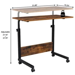 WYKDD Computer Desk Laptop Desk Rolling & Height Adjustable P2 15MM Chipboard & Steel Side Table With Baffle -Amazon Basics Furniture Shop 41Beu2UMgHL