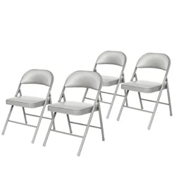 OEF Furnishings (4 Pack) Vinyl Padded Steel Folding Chairs, Beige -Amazon Basics Furniture Shop 41CRzsXHR6L